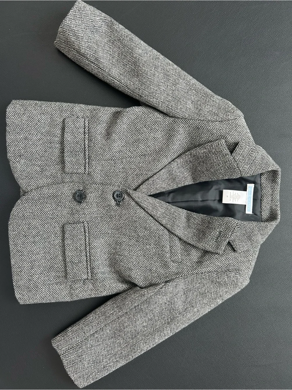 Janie and Jack Gray Herringbone Girls' Blazer